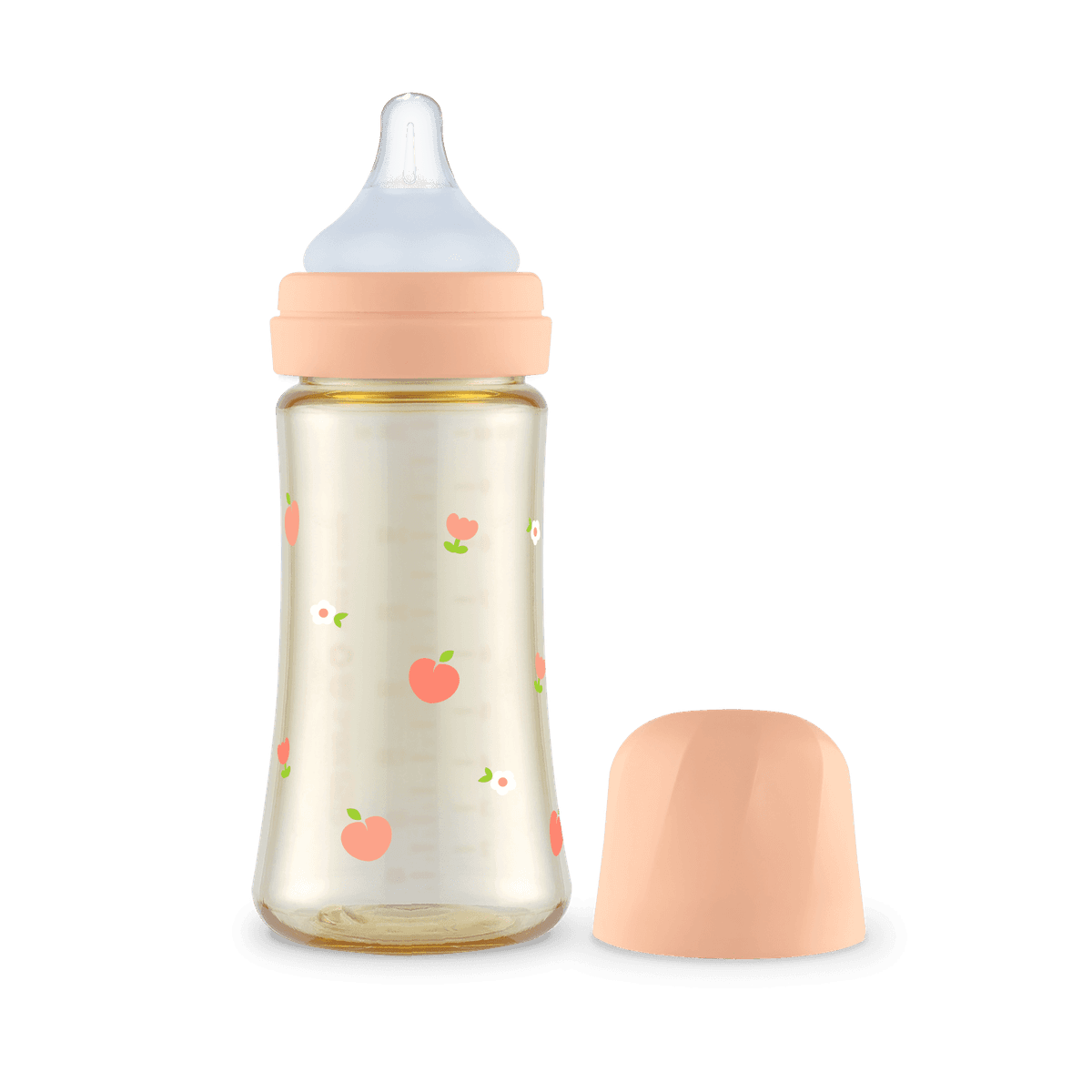 Grosmimi PPSU Straw Cup with handles, one-touch cap, and silicone straw — 6 month feeding essentials