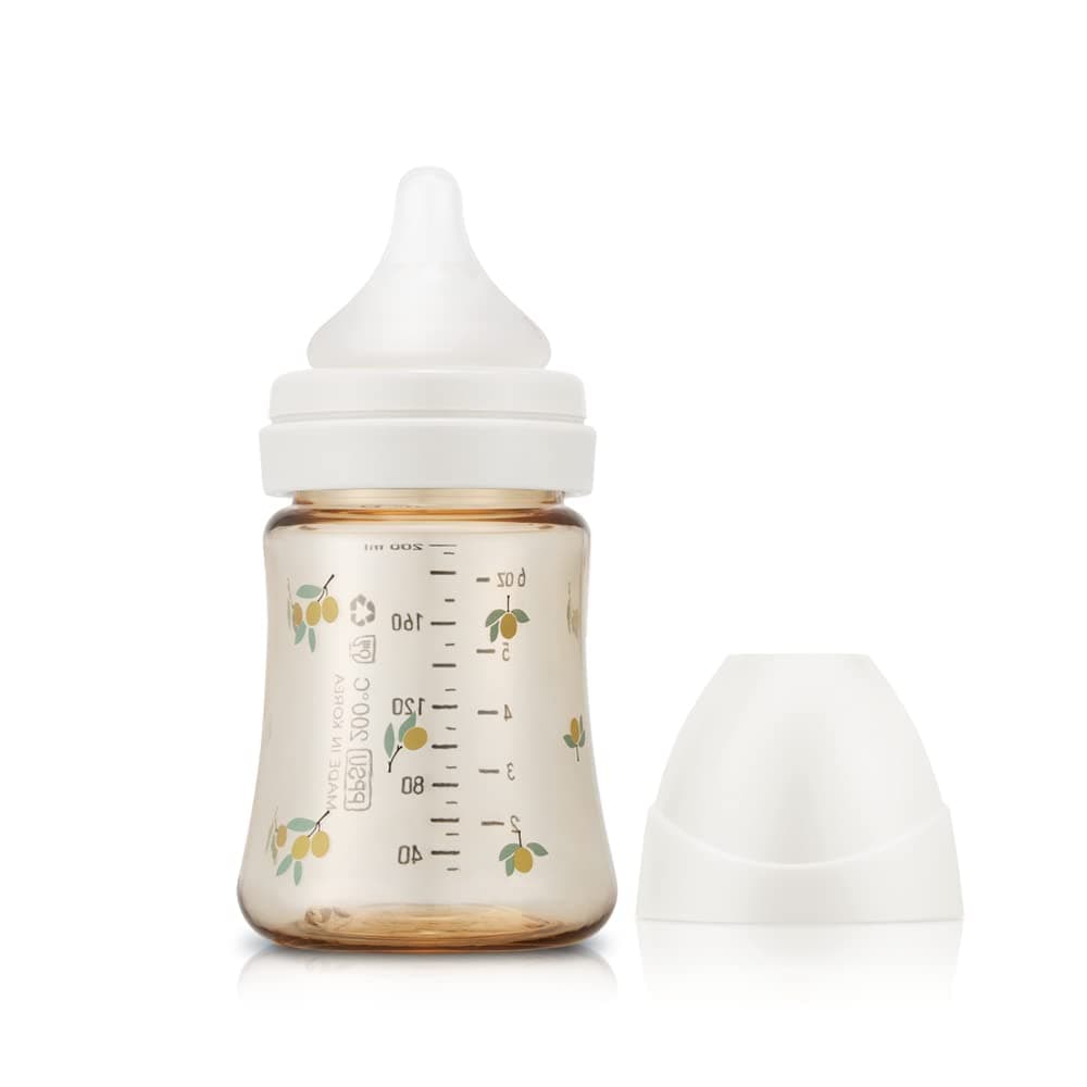 Grosmimi PPSU Straw Cup with handles, one-touch cap, and silicone straw — 6 month feeding essentials