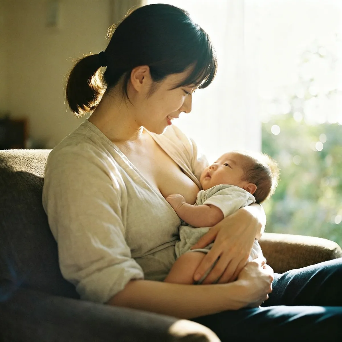 Mother and baby in warm lifestyle photo, Breastfeeding Position Alternatives When the Nursi